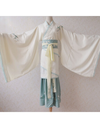 风套装汉元素古装服装仙女清新淡雅公主广袖流仙裙 曲裾 下裙 腰封 s
