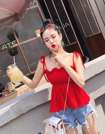 卓妮夏装2018新款女时髦吊带衣服女洋气短裤省心搭配女装套装气质淑女