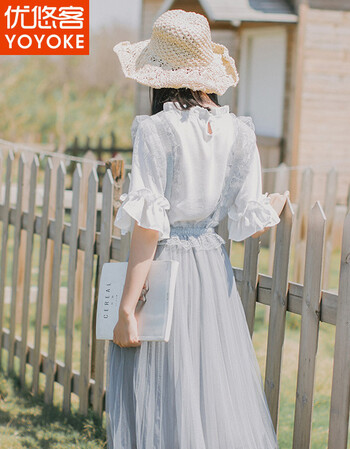 女装 半身裙 优悠客(yoyoke) 优悠客2018夏季新款文艺吊带半身裙子
