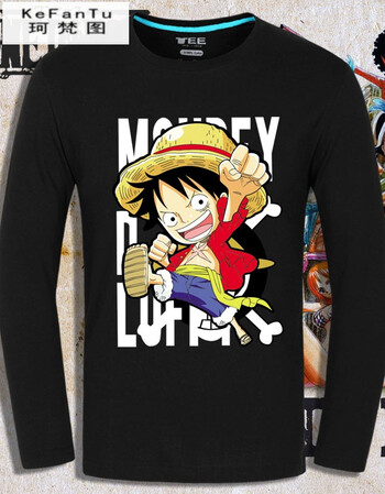 珂樊图海贼王长袖衣服游戏动漫t恤衫男路飞罗索隆乔巴