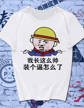 内涵段子短袖t恤 男士恶搞暴走漫画搞笑带文字表情包衣服学生班服 24