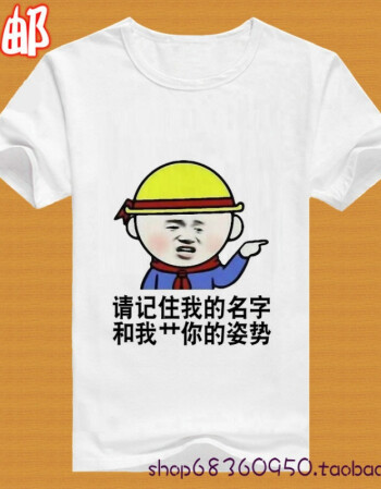创意个性搞怪恶搞笑带字衣服文字t恤男短袖有字汉字动漫嘻哈t血桖 你