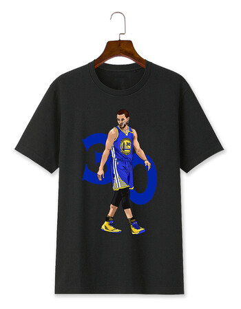 极蒙篮球科比/詹姆斯哈登/杜兰特卡通q版漫画短袖t恤半袖学生男 库里