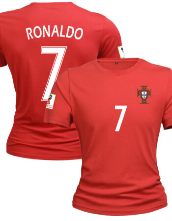 2018t恤葡萄牙国家队队服卡通c罗7号罗纳尔多短袖体恤球衣 c罗7号红色