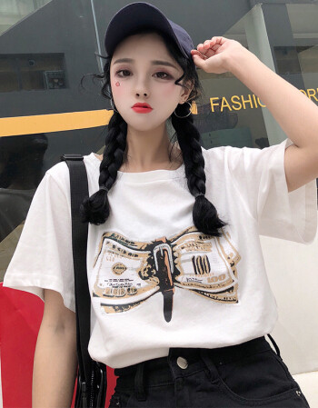 街拍网红嘻哈短袖t恤女蹦迪怪味少女学生宽松ins酷潮超火上衣服夏