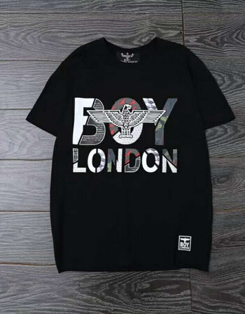 2018夏季新款boy经典印花老鹰纯棉短袖上衣 黑色 m