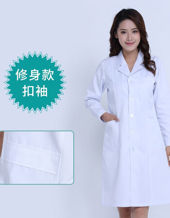 启言白大褂短袖女医生服实验服夏装新款护士服白大衣牙医牙科医院工作