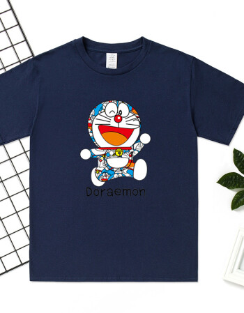 哆啦a梦短袖t恤联名村上隆日系动漫卡通机器猫体恤叮当猫情侣上衣 xc