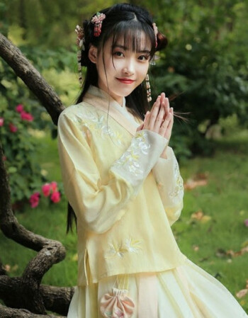 汉元素日常改良古装服装夏中国风仙女装樱花汉服仙学生古风套装 粉色