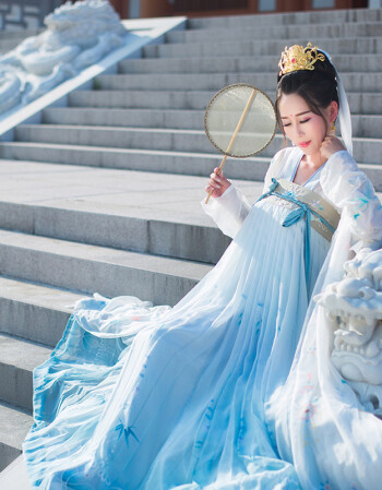 汉服女襦裙樱花汉服仙棠梨煎雪汉服古装女仙女飘逸清新淡雅 慈航静