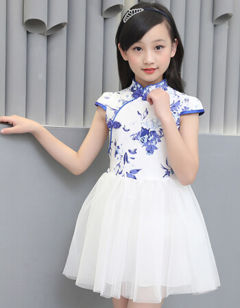 珂梵图5到6至7女童旗袍8夏天小女孩子12连衣裙子女生10夏季衣服11岁穿