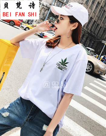 贝梵诗ins短袖t恤女装纯棉网红衣服女街拍款青少年hip