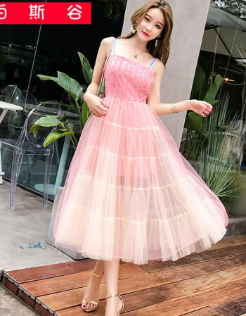 柏斯谷韩版时尚气质淑女连衣裙夏季裙子2018毕业晚会晚礼服女神性感露