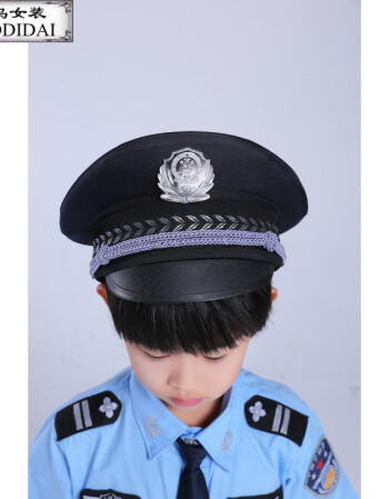 警察服 黑猫警长衣服小警演出服 男童幼儿园交警警官服装军装 男帽子