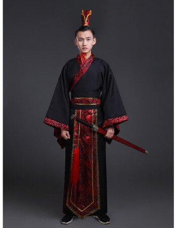 古装 男汉服 书生直裾大氅唐装秦朝春秋战国三国官服汉朝大臣古代y 直