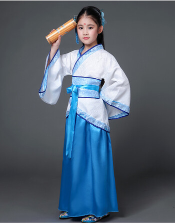 六一儿童古装汉服男女国学服装小学生幼儿弟子规书童演出服三字经 女