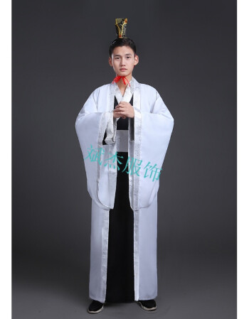 深衣影楼古代华服唐装深衣古装演出服装男士黑色汉服