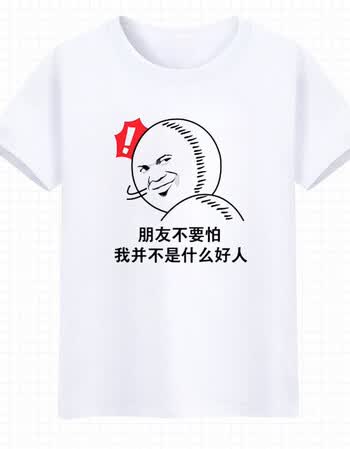 暴走漫画男女情侣短袖恶搞笑金馆长个性创意表情包带文字休闲衣服