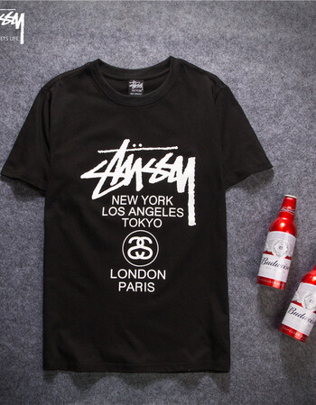 欧美潮牌stussy短袖男女小c辛普森八卦印花斯图西巡游