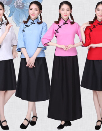 五四青年装民国学生装复古女装影楼服装毕业校服合唱服舞台演出服