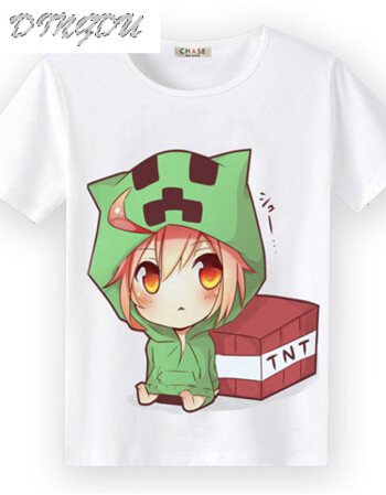 dingdu minecraft我的世界游戏周边 苦力怕娘 短袖t恤 男女二次元衣服