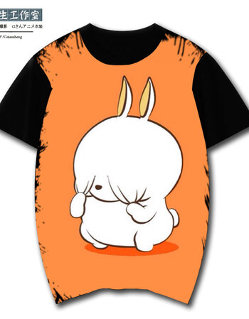 珂梵图欧洲站可爱萌吃货流氓兔短袖t恤衫动漫搞笑半袖表情包二次元