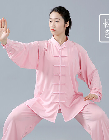 2018新牛奶丝太极服女季晨练服练功服男中老年太极拳表演服武术服品质