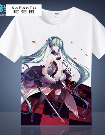 初音未来 千本樱 镜音双子 雪初音 短袖t恤男女动漫周边夏季衣服 9