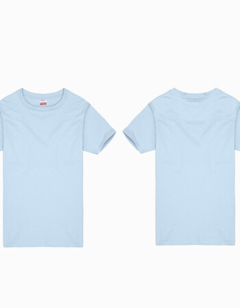 定制t恤短袖广告文化衫定做diy衣服体恤工作服夏季印logo 纯棉浅蓝 l