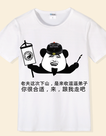 短袖t恤 斗图表情包衣服 恶搞创意段友巨友半袖班服 收弟子 2xl