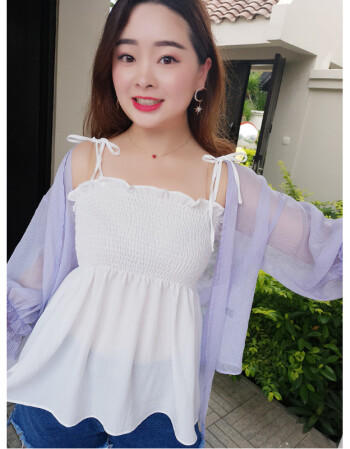 日系自制大码女装胖仙女吊带2018新款夏一字领松紧抹胸背心上衣200斤