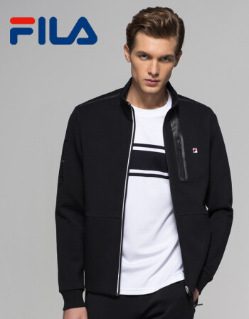 fila(斐乐)2018w w系列男外套春季新款 简约男装修身透气外套男 黑色
