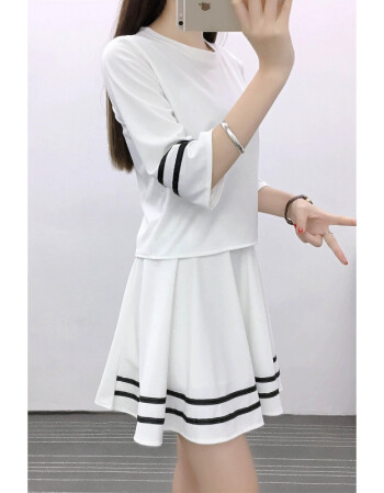 运动套装女夏季装2017新款修身休闲两件套闺蜜装韩版学生超短裙潮