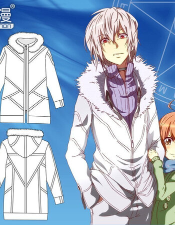 一方通行同款cos风衣 魔禁电磁炮男女棉卫衣冬外套动漫周边 白色 xxl