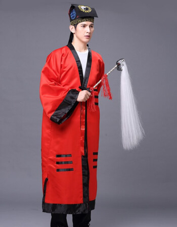 算命先生演出服装男道士道袍太极八卦衣吕洞宾拂尘武当山法师套装ssn