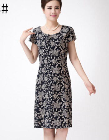 中年夏装棉连衣裙 50-60岁中老年人女装妈妈裙子老人衣服奶奶70 13号