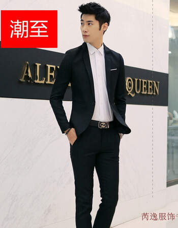 潮至 秋季2017新品夜场夜店酒吧男模衣服小西装男韩版修身西服英伦