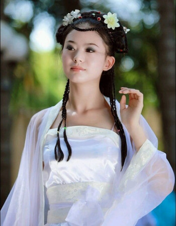 性感古装服装仙女舞台装汉服唐装武媚娘襦裙演出服汉服织女嫦娥 白色