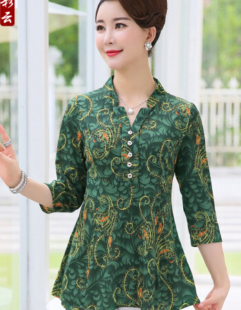 中老年女装秋装长袖t恤妇女中年人衣服女40-50岁妈妈装春秋打底衫