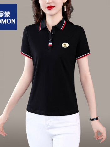 罗蒙romon轻奢高档女装妈妈短袖t恤女夏装2022新款洋气polo衫百搭韩版
