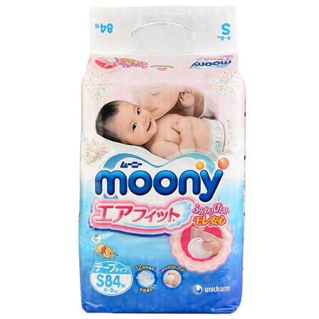 日本 MOONY 尤妮佳 婴儿纸尿裤  S84片 77.9元(69+8.9)