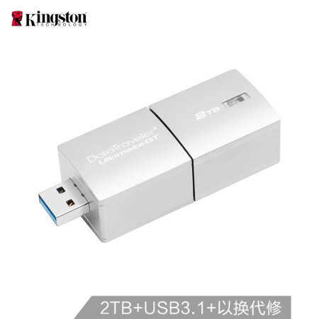 金士顿（Kingston）2TB  USB3.1 DTUGT 读速300MB/s 海量存储 数据安全无忧