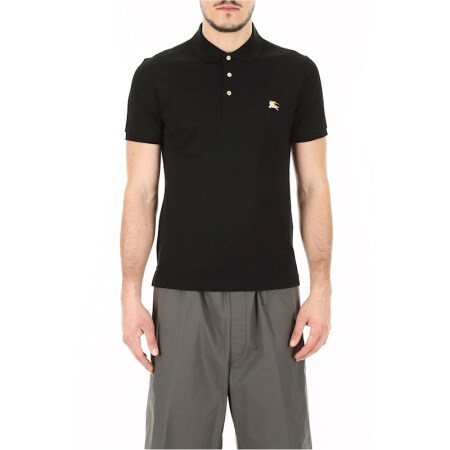 burberry/巴宝莉 18 新款男士黑色纯棉短袖t恤 polo衫