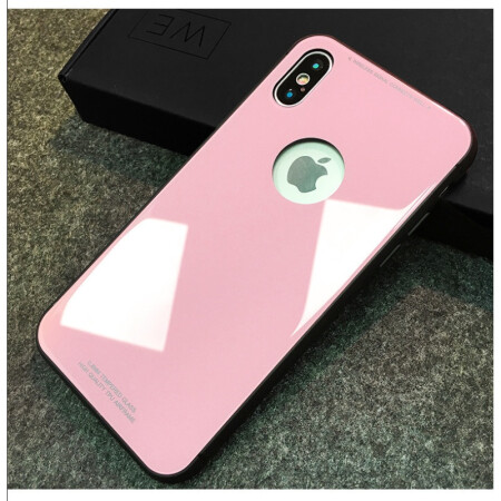 8钢化膜玻璃保护壳后盖 tpu 6s硅胶手机壳8p 粉色 苹果7