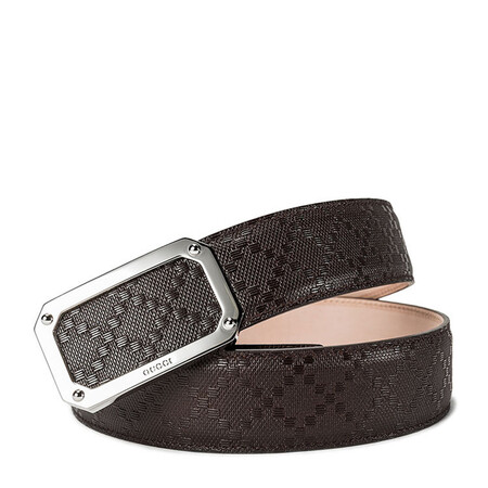 gucci 古驰 古驰皮带 男士方扣咖色皮质百搭时尚腰带 162946aiz0n2044
