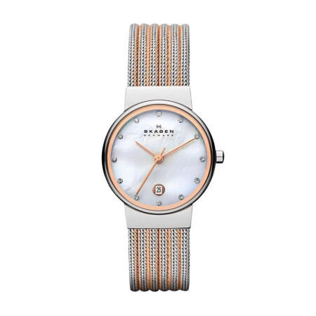 全球购诗格恩(skagen silver and rose 女款手表专柜355ssrs rose