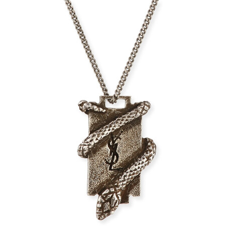 伊夫圣罗兰 saint laurent ysl奢侈品女士 刀片式吊坠项链 silver