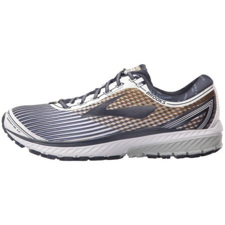 全球购布鲁克斯(brooks) ghost 10 运动跑步鞋男 white/navy/gold