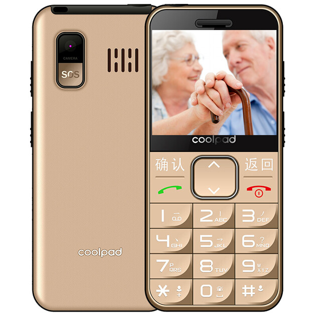 酷派(coolpad)s588老人手机 铂光金 移动联通2g双卡双待