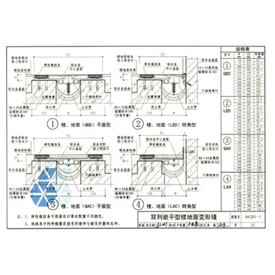 国家建筑标准设计图集04cj01-1:变形缝建筑构造(1)